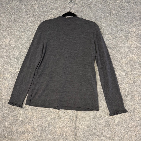 MarcCain Gray Women’s Virgin Wool Blend Lace Detail Cardigan Size 6 - Picture 11 of 14